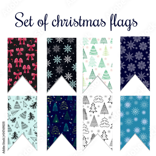 set of christmas flag