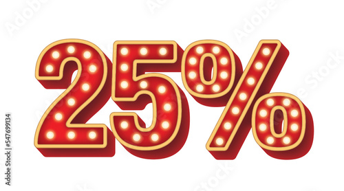01 Off 25 Percent  Red Bulb Light