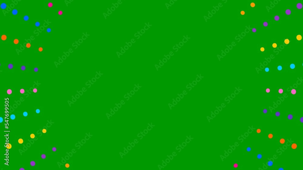 Animated increasing colorful dots circles from the center. Vector illustration isolated on green background.
Animated increasing colorful dots circles from the center. Vector illustration isolated on green background.