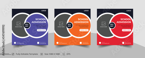 School admission social media post template