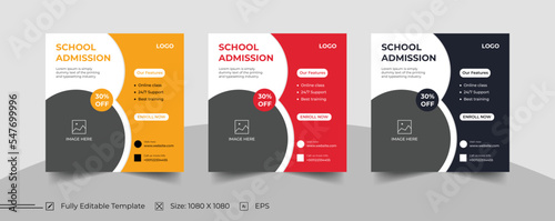 School admission social media post template