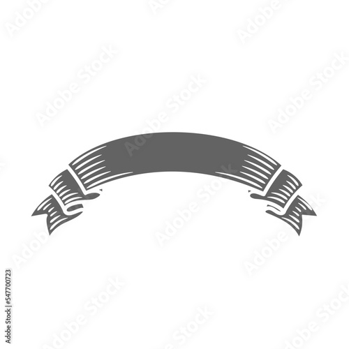 Award ribbon glyph icon vector illustration. Silhouette of title banner for holiday or event, vintage tape label and elegant band for winners gift or prize badge, ribbon label frame template
