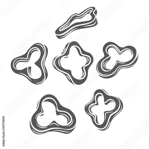 Pepper slices glyph icon vector illustration. Silhouette of falling chopped bell pepper and capsicum, pieces of ripe vegetable fly in air, sweet vitamin paprika and food ingredient to cook salad