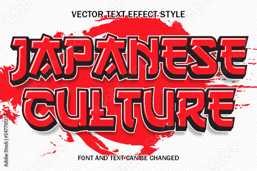 japan culture typography lettering 3d editable text effect font style template background