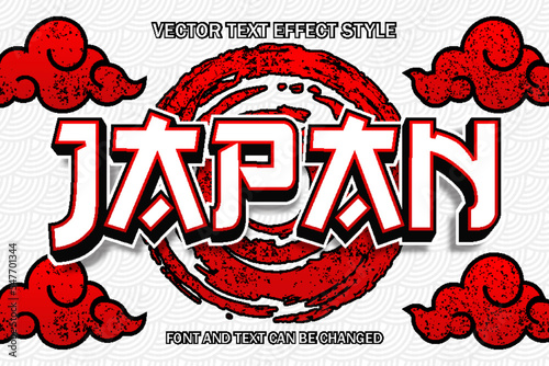 japan banzai typography 3d editable text effect font style template japanese background