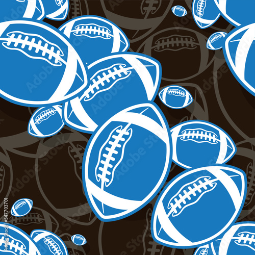 Rugby balls repeating tile background. American football balls seamless pattern vector image wallpaper and wrapping paper design.