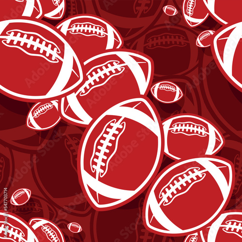 American football balls Seamless pattern vector art image. Rugby balls repeating tile background wallpaper texture design.