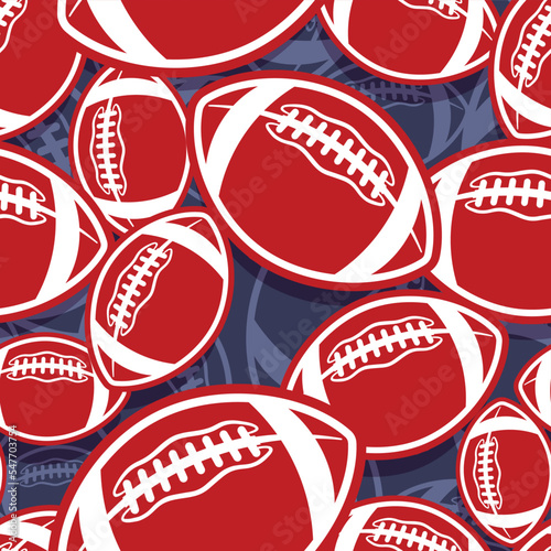 American football balls Seamless pattern vector art image. Rugby balls repeating tile background wallpaper texture design.
