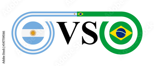 the concept of argentina vs brazil. vector illustration isolated on white background