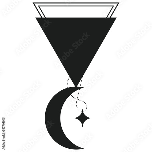 Moon and star Mystical design