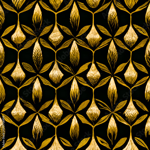 seamless black and gold pattern