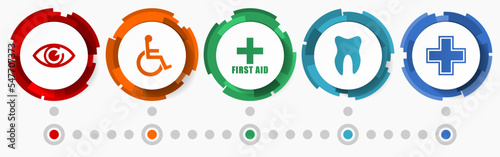 Hospital vector icon set, medical concept flat design buttons, infographic template
