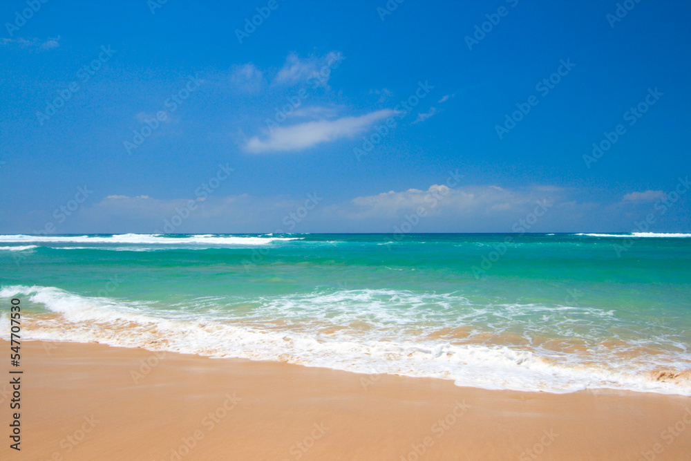 Beautiful ocean beach in summer. Caribbean Sea, Riviera Maya, Mexico