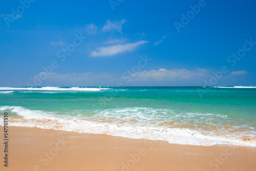 Beautiful ocean beach in summer. Caribbean Sea, Riviera Maya, Mexico