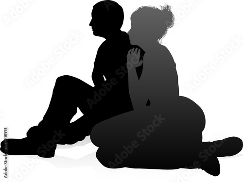 Young Couple People Silhouette