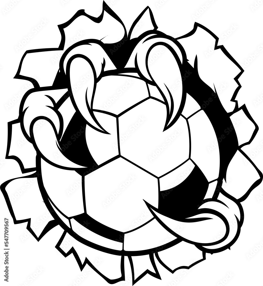Obraz premium Soccer Ball Eagle Claw Talons Ripping Background