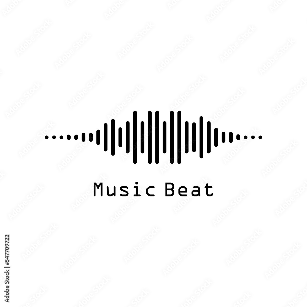 Music beat logo design with modern and simple look for music and audio company Music beat logo design with modern and simple look for music and audio company