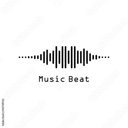 Music beat logo design with modern and simple look for music and audio company