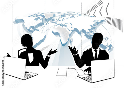 News Anchor Silhouette TV R...