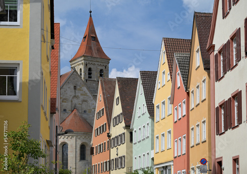 Colourful architecture in the old town of Ellwangen (Jagst) in Baden-Württemberg, Germany