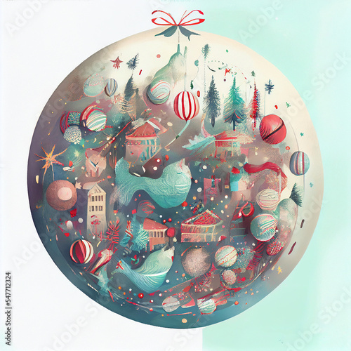 beautiful Christmas ball digital illustration