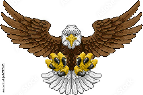 Eagle Pixel Art Arcade Game Cartoon Mascot photo