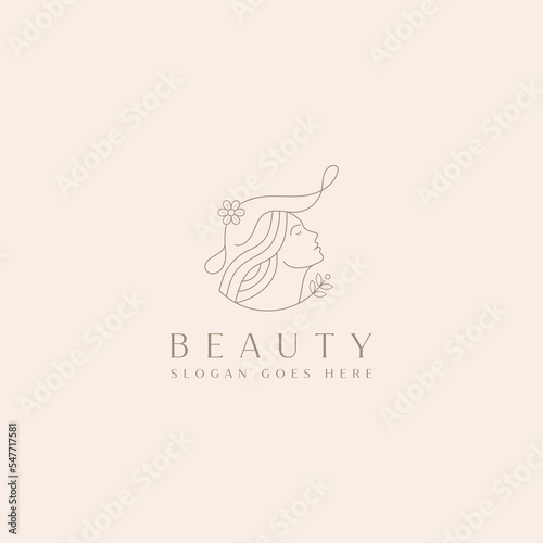Women Line Art Face Logo