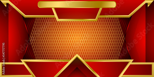 Red and golden frame design template for games streaming, ect.
