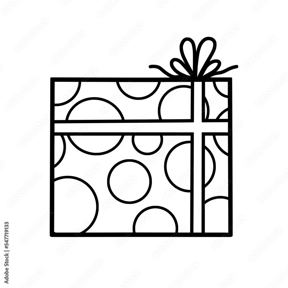 Fototapeta premium Celebration gift line art