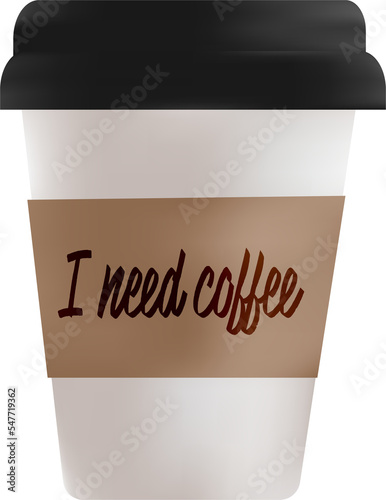 Fotografie, Obraz cup of coffee take away i need coffee