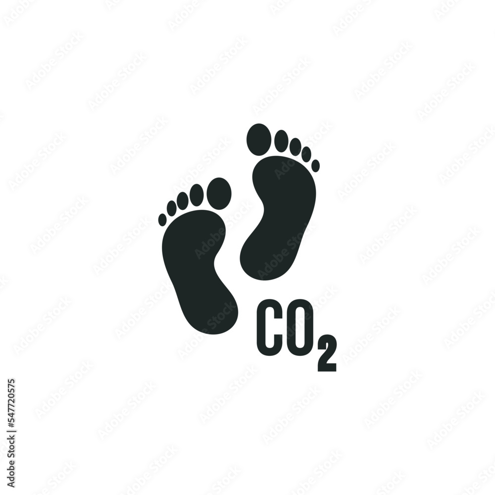 Carbon footprint icon isolated on white background Carbon footprint icon isolated on white background
