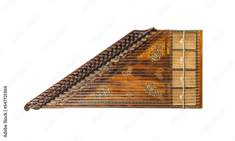 Turkish classical music instrument zither kanun for played isolated on ...