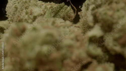 CBD in macro on a black background
