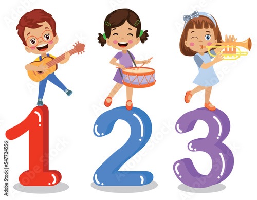 cute kids learn numbers along with numbers