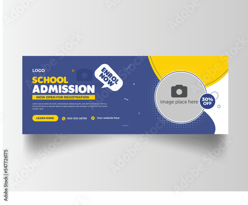 school admission social media cover template