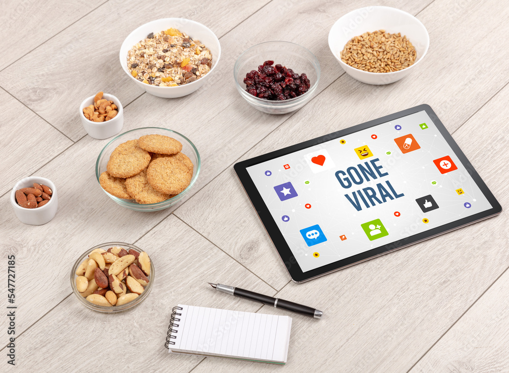 Healthy Tablet Pc compostion, social networking concept Healthy Tablet Pc compostion, social networking concept