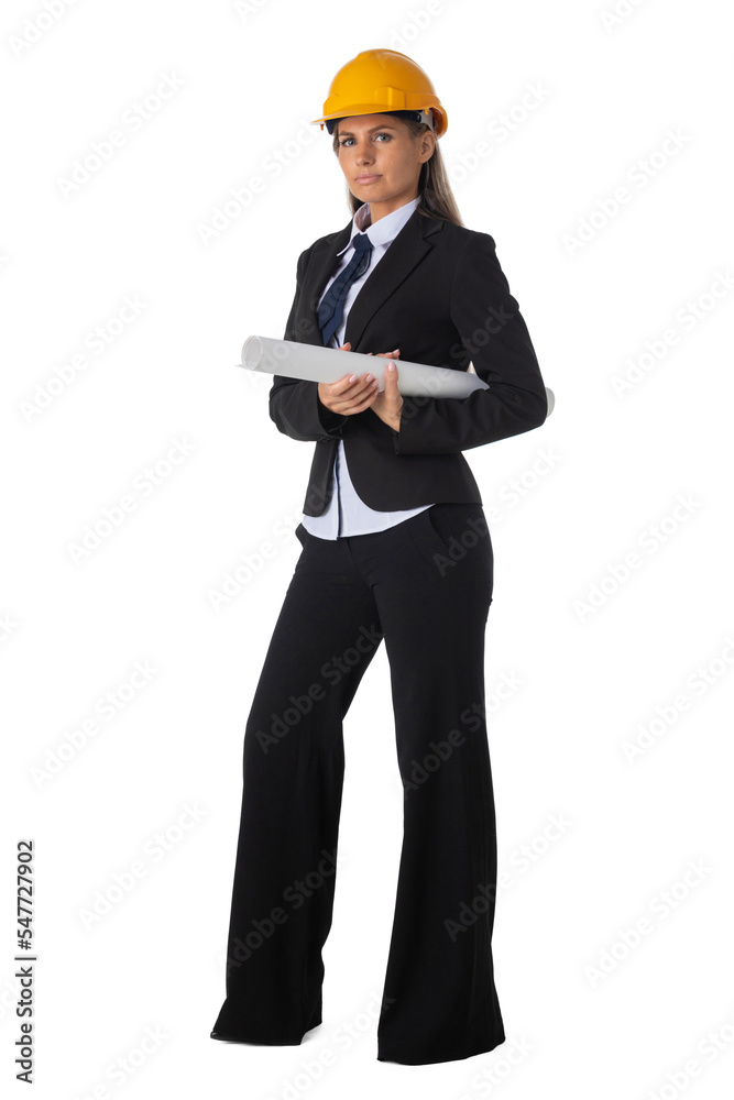 Female architect on white Female architect on white