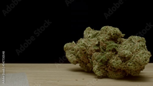 CBD in macro on a black background