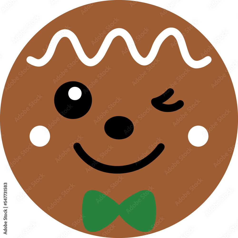 Obraz premium Gingerbread face cartoon illustration