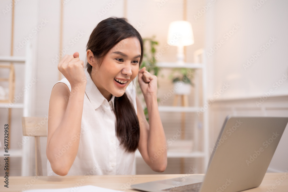 Portrait business woman smile and use tablet checking information .Asian people having online business meeting, video conferencing . Portrait business woman smile and use tablet checking information .Asian people having online business meeting, video conferencing .