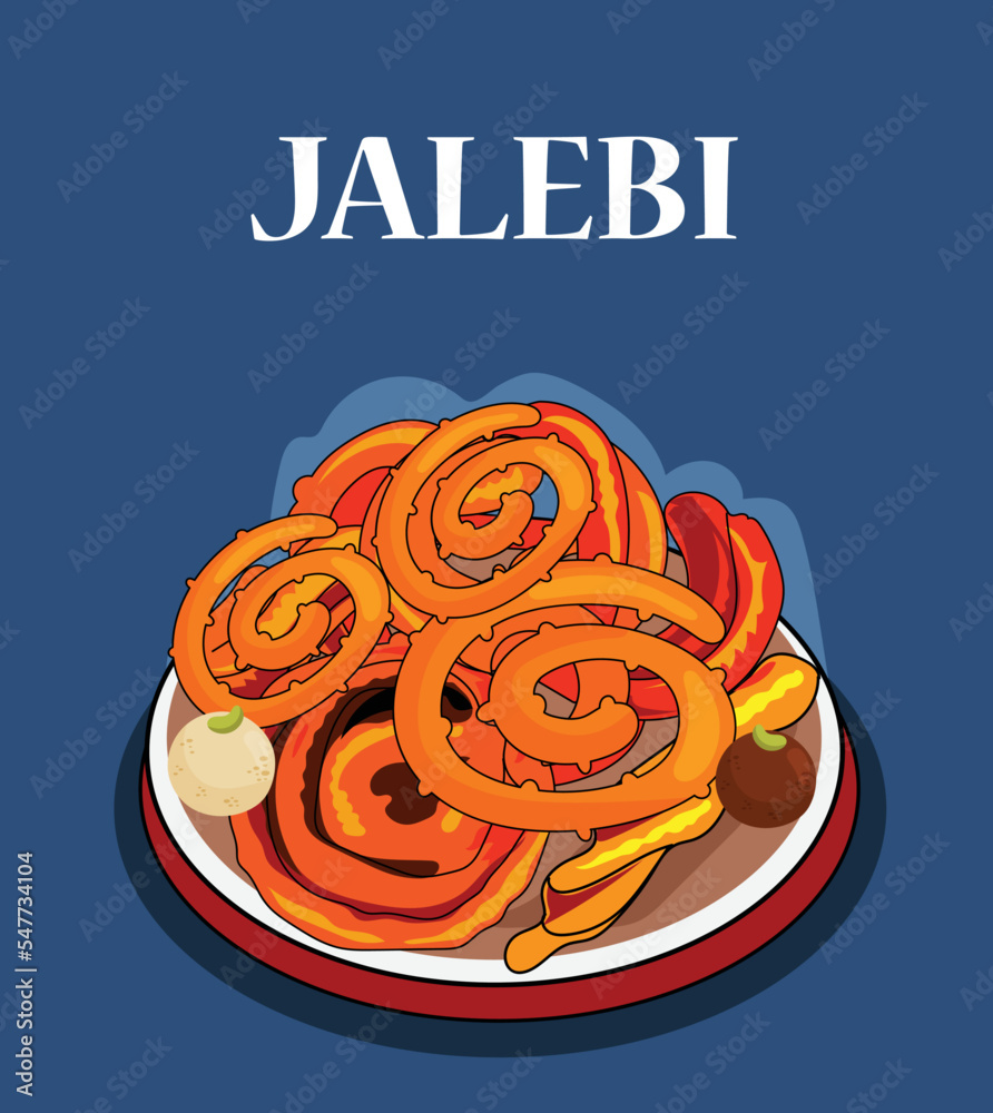 Jalebi Indian And Pakistani Food Vector Illustration Stock Vector jalebi-indian-and-pakistani-food-vector-illustration-stock-vector