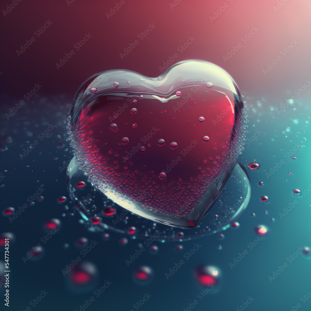 Obraz premium Heart Shape Bubble. AI render.