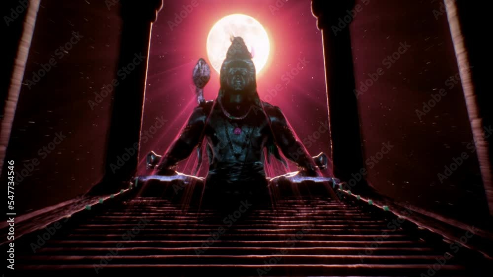 Fire energy hindu temple 3d vj loop Om Namah Shivaya 4k basckground psychedelic pattern abstract energy flow