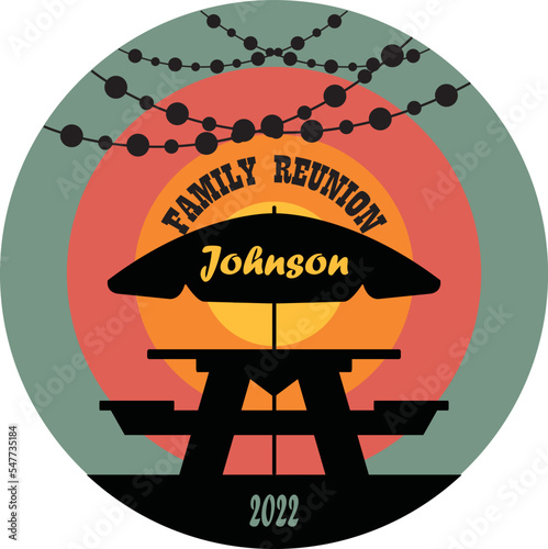 Family Reunion emblem, colorful style