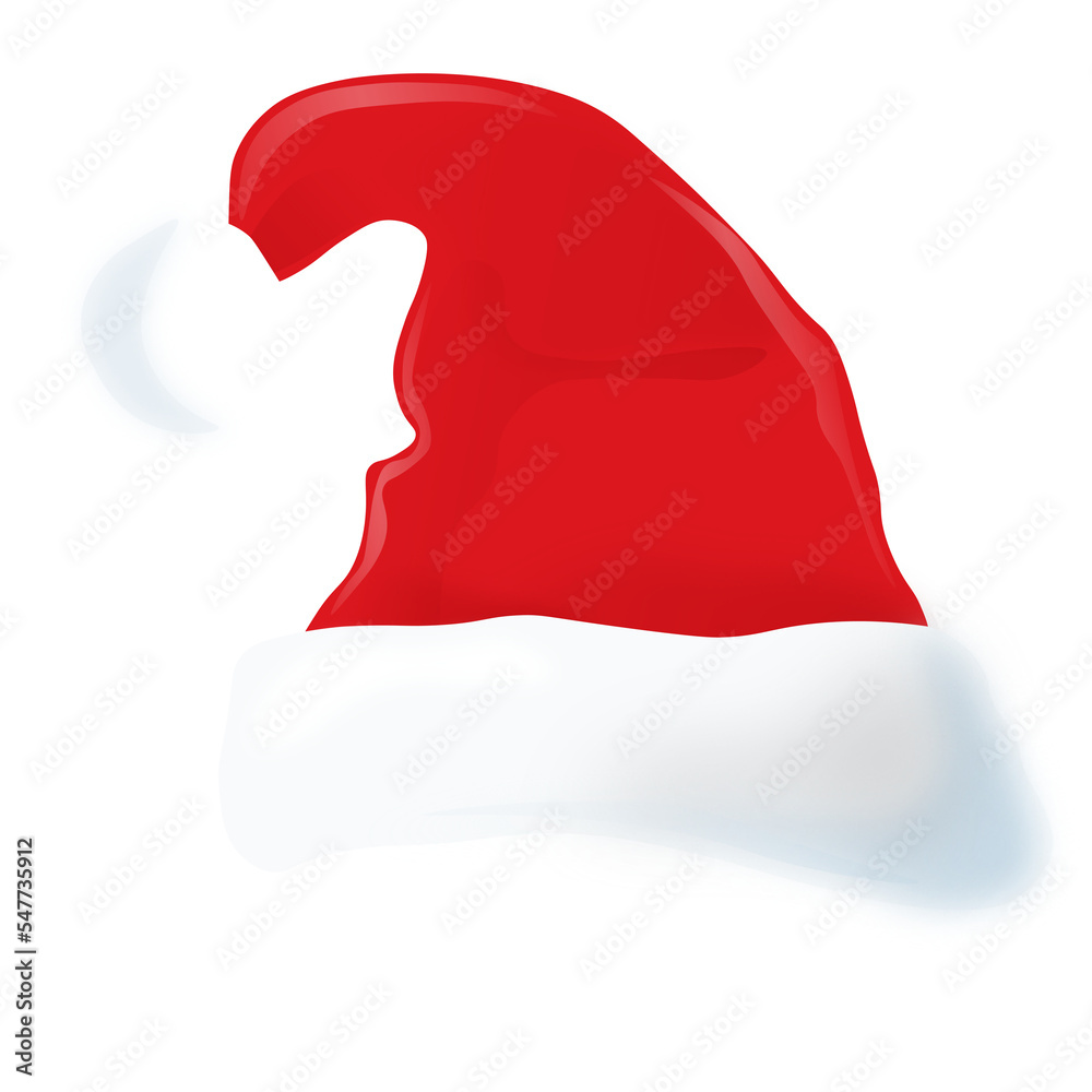 Santa Claus hat with PNG transparent background, vector illustration. Santa Claus hat with PNG transparent background, vector illustration.