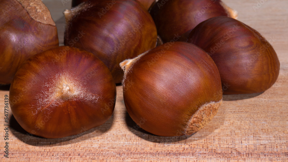 Obraz premium Fresh chesnuts from the tree