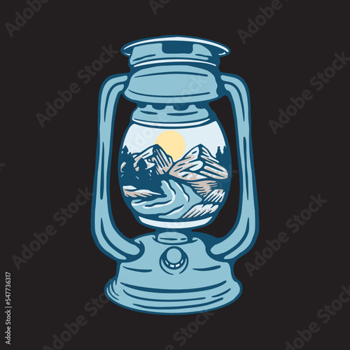 Camping and good nature graphic illustration vector art t-shirt design