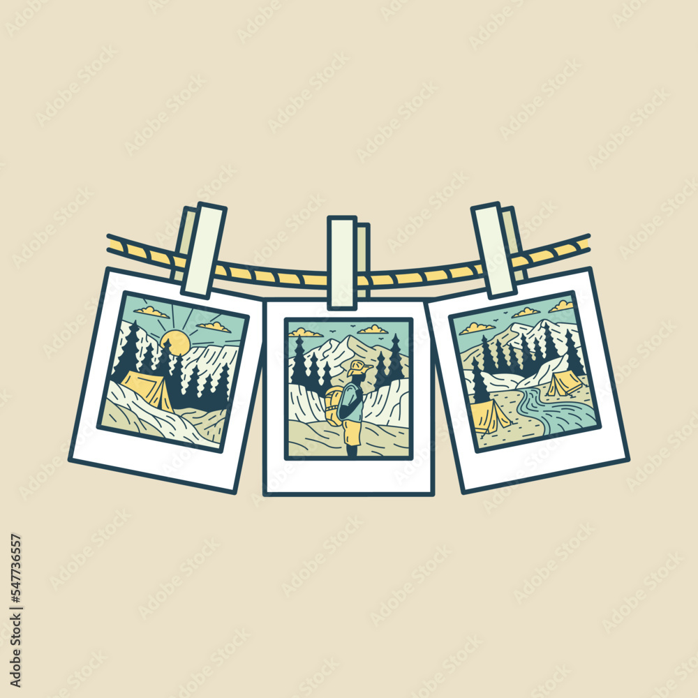 Fototapeta premium Camping picture graphic illustration vector art t-shirt design