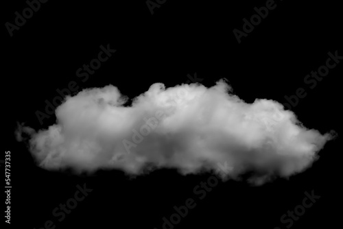 Large white clouds isolated on black background, wide,horizontal