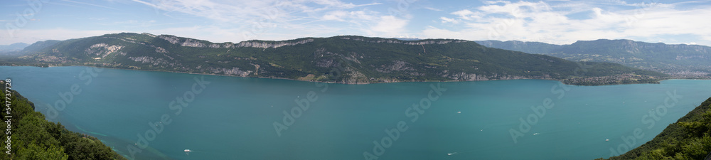 Panoramic view at the Bourget Lake from Viewpoint near Aix Les Bains - France